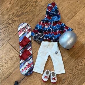 American Girl Olympics Team USA Snowboard Set and Accessories